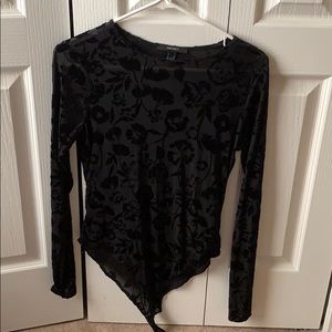 Sheer long sleeve body suit